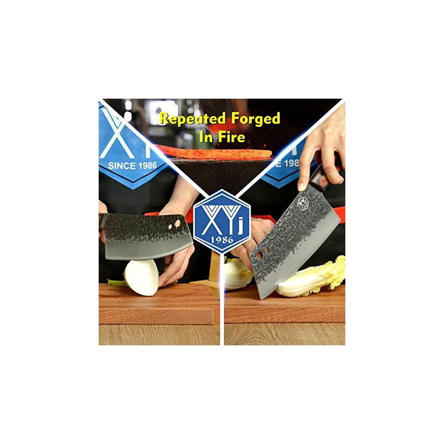 XYJ-Authentic-Since-1986-Forged-Kitchen-Knife-Set-High-Carbon-Steel-Cleavers-5pcs-Knives-Set-With-Roll-Bag-Bone-Scissors-Honing-Steel-Mini-Knife-Sharp-For-Chopping-Meat-Vegetables XYJ Authentic Since 1986, Forged Kitchen Knife Set, High Carbon Steel Cleavers, 5pcs Knives Set With Roll Bag, Bone Scissors, Honing Steel, Sharp For Chopping Meat Vegetable (9)