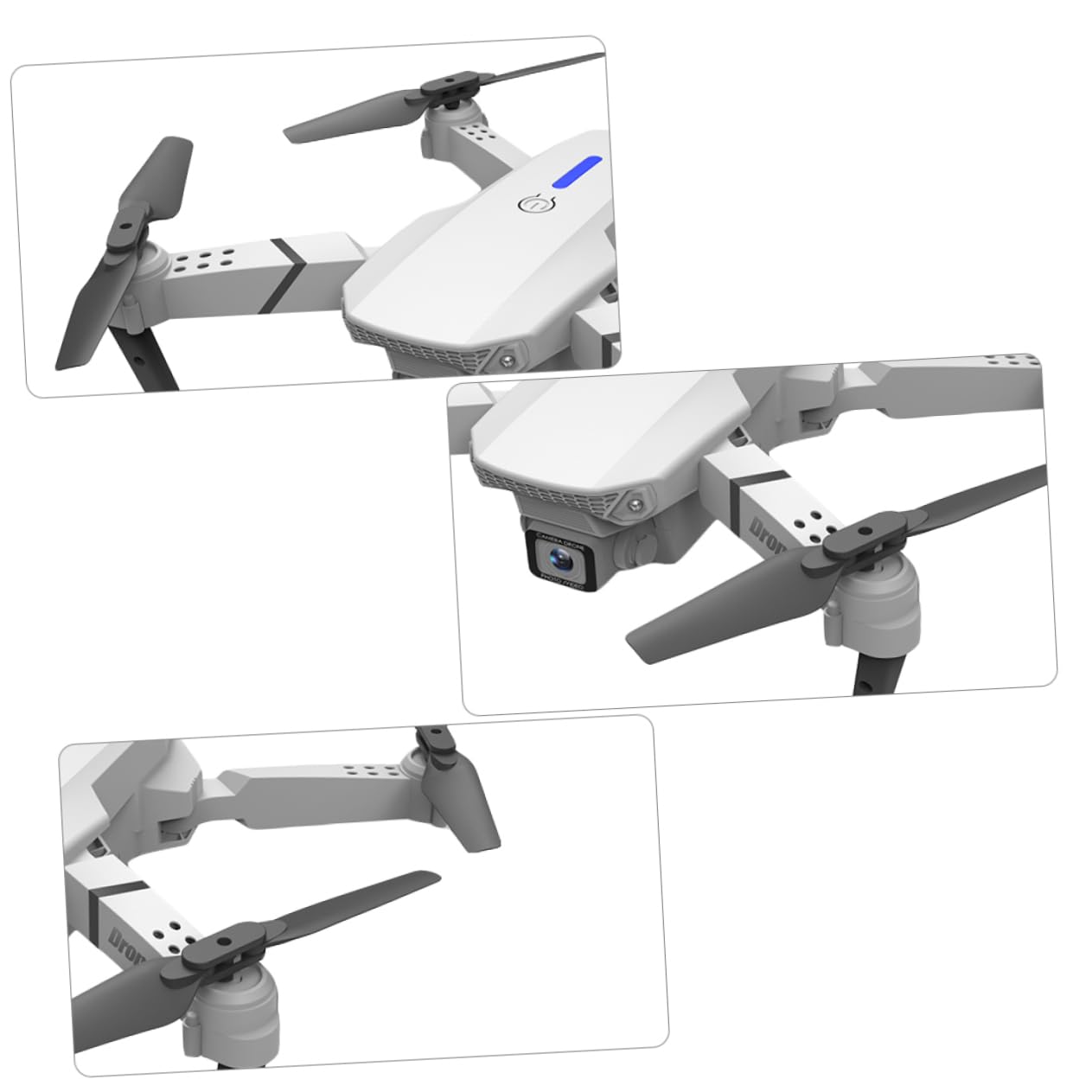 Dron Plegable E525 Doble Cámara 4k y Cuadricóptero | Transmisión en Real, Vuelo Estable, Blanco, Plástico, Batería Lipo 3.7v 1800mah