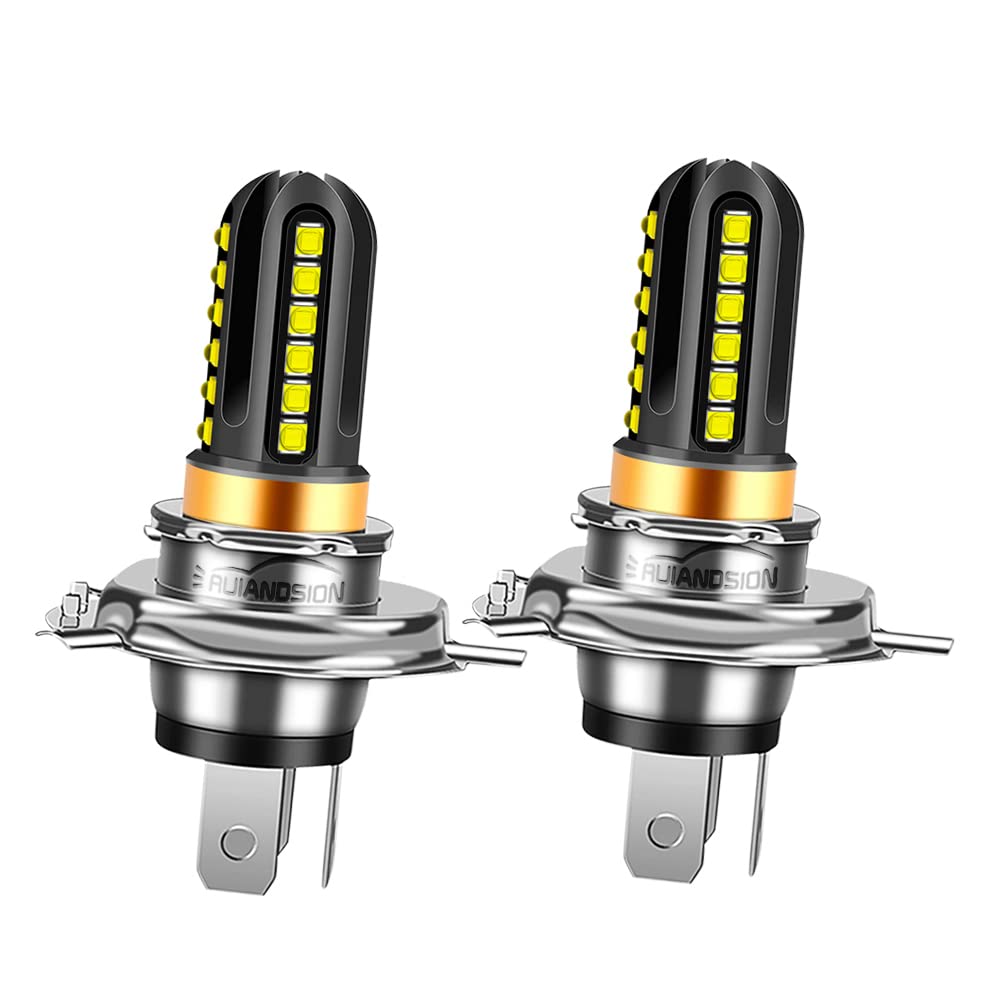Ruiandsion2pcs H4 9003 HB2 LED Fog Light Bulbs, 10-30V XBD 24SMD Chips LED Bulb for Car Fog Light Daytime Running Light DRL,White