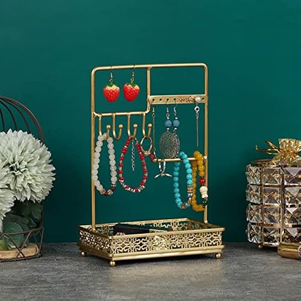 Smyckenhängare Smycken Display Rack Lagring och arrangemang Örhängen Smycken Fack Multi-Function Storage Box Halsband Hängare Smycketräd