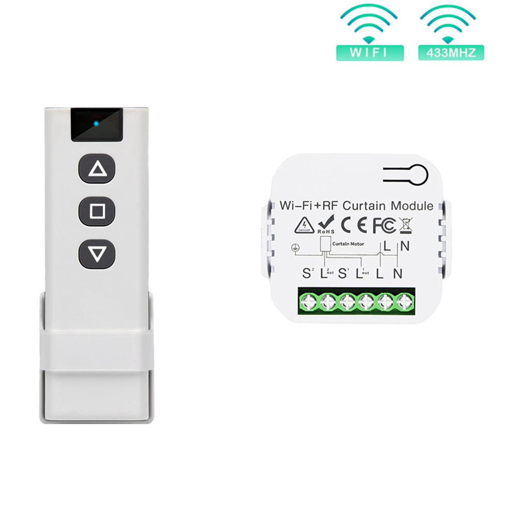 4X Tuya Smart Life WiFi 433 Mhz pilot zdalnego sterowania przełącznik kurtyny do sterowania żaluzją elektryczną, 1RC 1RE
