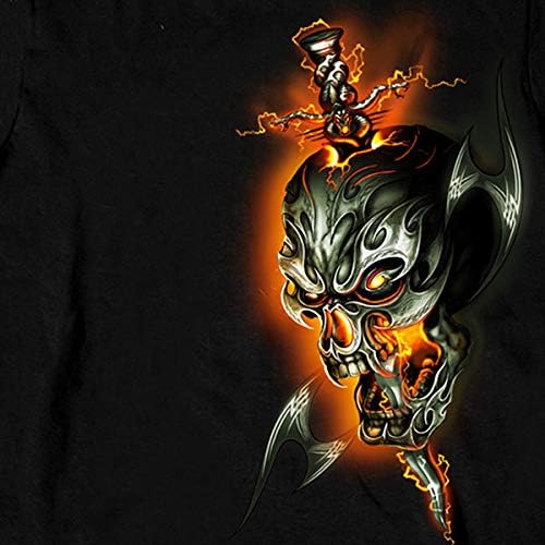 Hot Leathers Black Electric Skull Long Sleeve T-Shirt