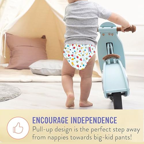 Image of VParents Padded Underwear for Babies and Toddlers with 3 Layers of Cotton Padding Potty Training Pull Up & Diaper-Free Time Pack of 2 (1-2 Years) Watermelon and Heart