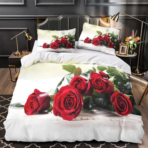 Composition florale romantique en parure de lit single, cadeau idéal couples - 4