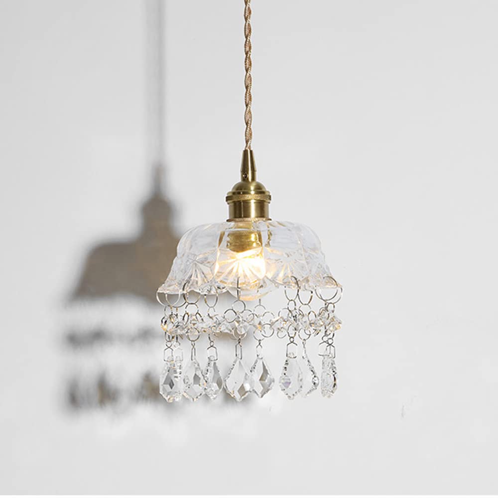 Industriële Hanglamp, Helder Glazen Geribbelde Kap