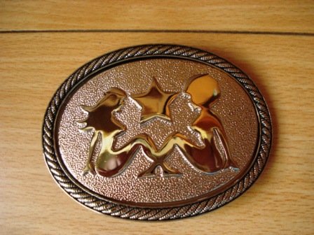 Gay Lesbian 2 Girl Sexy Silver Color Belt Buckle