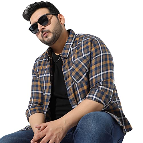 Image of Instafab Plus Men's Button Up Regular Fit Shirt for Casual Wear Modern Clothing Shirt Crafted with Regular Sleeve, Comfort Fit & High-Performance for Everyday Wear