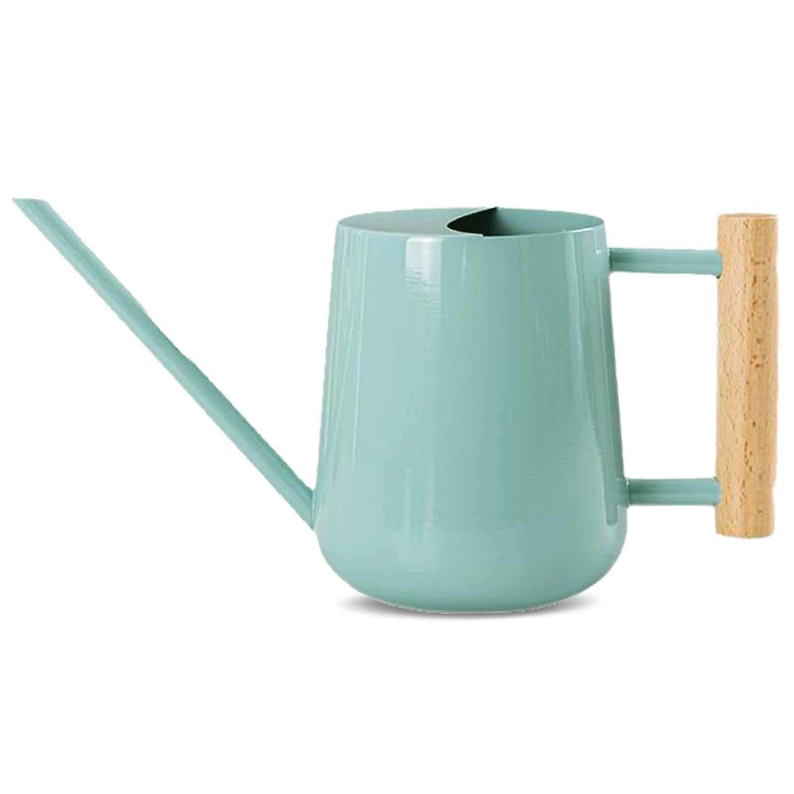 Arrosoir en Acier Inoxydable 1L(35oz), 1000ml Metal Arrosoir Petit pour Plante Interieur, Extérieures, Jardin, Jardinage avec Long Bec et Poignée en Bois Confortable - Bleu