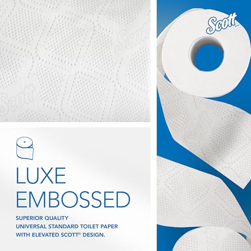 Image of Scott Professional Standard Roll Toilet Paper, Bulk, 40 Rolls (48040) | 550 Sheets /Roll, 2-Ply, Individually Wrapped, Elevated Design, Plus Tier