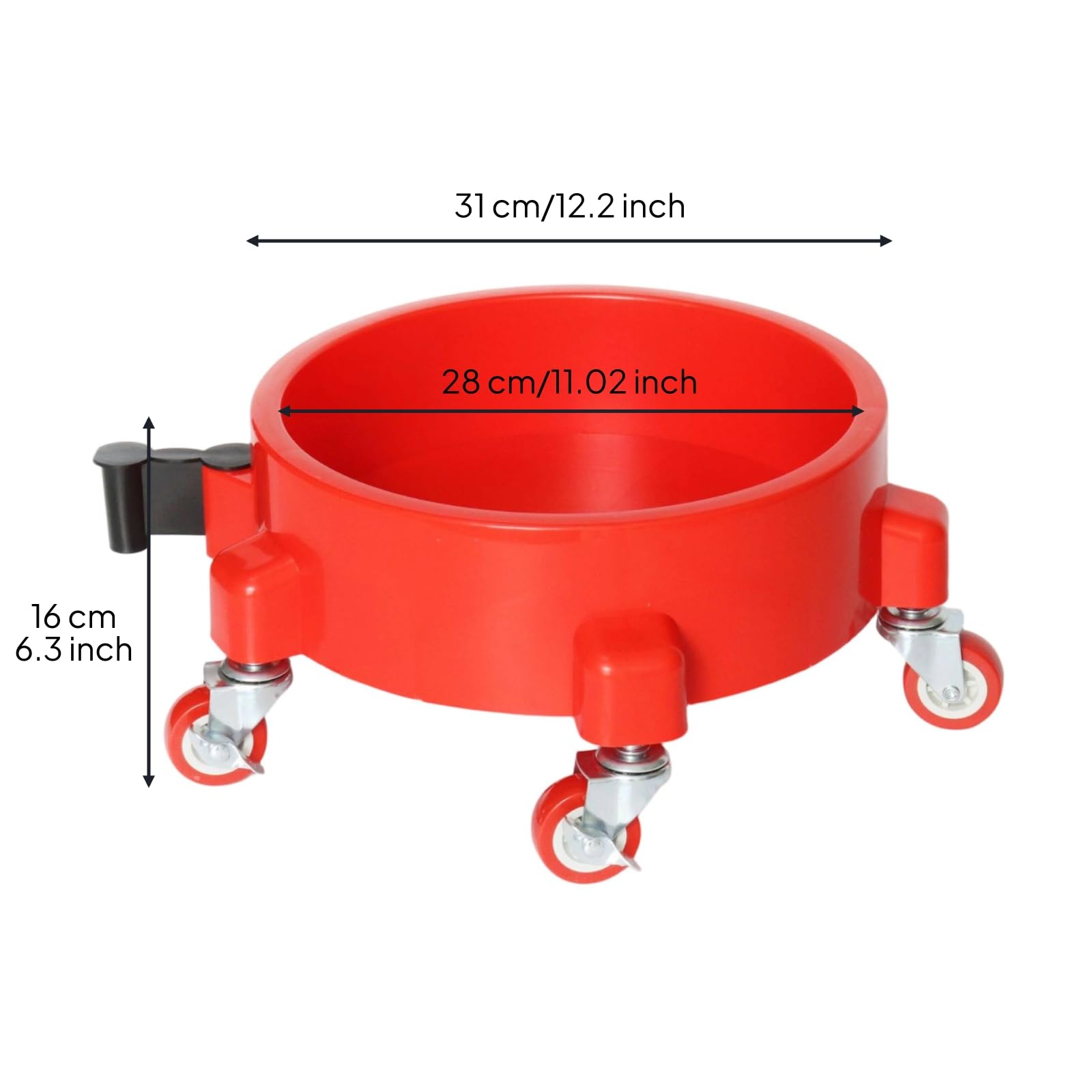 Sottovaso con Ruote Girevole Carrello Portavasi Robusto Portavaso con Ruote per Terrazzo, Casa, Rosso
