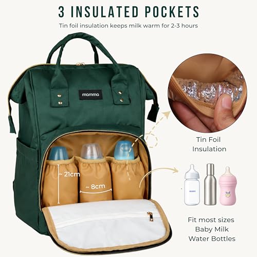 Image of MAMMA Diaper Bag for Mothers for Travel, Baby Bag for Mother Travel, Hospital Bag for Delivery Women, Baby Diaper Bag for Mom, 12 Pockets Diaper Bags for Mothers with 9 Months Warranty