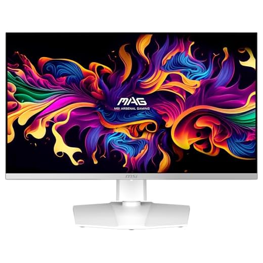 MSI MAG 272QPW QD-OLED X28 27-inch 2560 x 1440 (QHD) Gaming Monitor, 280Hz, Adaptive-Sync, HDR Ready, HDMI, VGA Port, VESA Mountable, Tilt, 4-Side Slim Bezel, 0.03ms, White