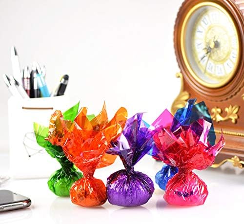 Cinvo 160 Pcs Colored Cellophane Wrap Cellophane Sheets with Twist Ties Cello Wraps Colorful Transparency Sheet for DIY Arts and Crafts, Treats Candy Wrapping Party Supplies (Clear, 7.5 x 7.5 Inch)