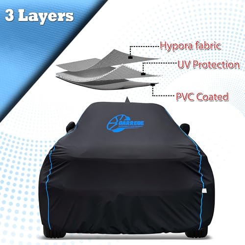 Image of 100% Waterproof Car Cover for Tata Punch Ev - Black, All-Weather & Animals Nail Protection with Mirror & Antenna Pockets | Premium Washable Fabric | Custom Fit