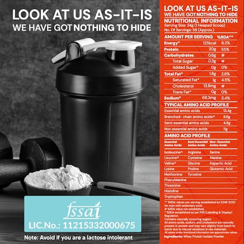 Image of AS-IT-IS ONE Whey Protein Isolate - 2kg Unflavoured, 30g Protein per Serve. Pure, Clean & Raw, No Amino Spiking