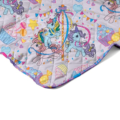 Image of Northwest My Little Pony Pony Party Quilted Blanket, Comfy Throw, Adults Boys Girls, Soft Lightweight Bedding for Bed, or Couch, 60 x 80 inches