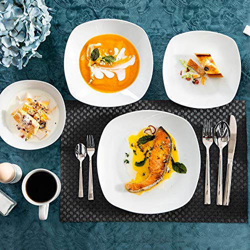 MALACASA, serie ELISA, Vajillas de Porcelana servicio de Cena Servicio de combinación de 100 piezas… - Imagen 7