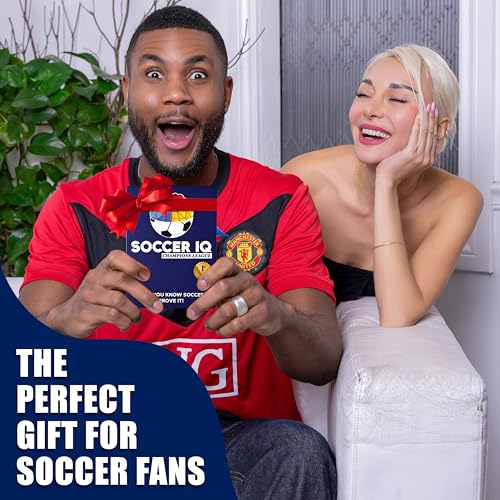 SOCCER IQ Soccer Trivia Card Game Champions League Version – 150 Soccer Trivia Questions, Best Soccer Gifts for Boys | Soccer Games for Kids and Adults | Champions League Soccer Cards | Soccer Gift