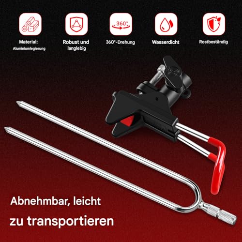 Leeko Rutenhalter, Angelrute Halter 2 Stück Edelstahl Universal Ruten Ständer 360°Verstellbar Angelrutenhalter Angelzubehör Boden Tragbar… – Ansicht 5