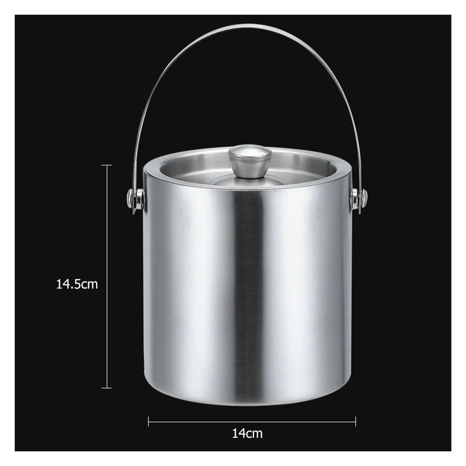 Cubo portátil de 1,6 l/300 ml, Enfriador de Hielo de Doble Capa for Vino, Cerveza y Cubitos de Hielo con Pinza for Utensilios de Cocina. para Bar, Cumpleaños, Fiestas(300ml)