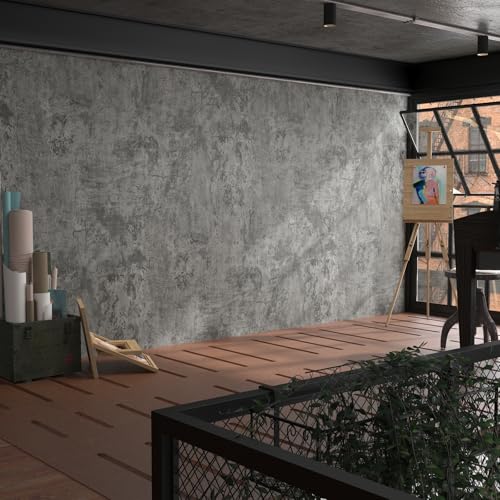 Magielif 壁紙 コンクリート 壁紙シール グレー コンクリート リメイクシート 30CMx9M 厚手 耐久 耐候 防ペット傷 壁/床/家具の補修神素材 剥が せる 壁紙 無臭 無毒 防水 防油 防汚 防カビ 初心者フレンドリー diy 女性でも簡単に取り付けられる 天井 浴室 賃貸 つや消し 壁紙