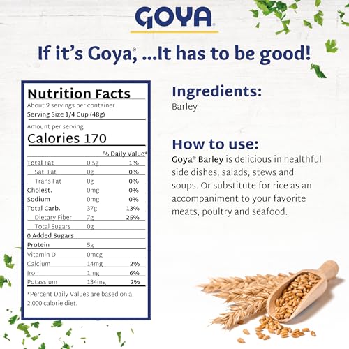Goya Dry Barley Grain, Pantry Staples, Authentic Latin Pantry Staple, 16oz | Pearl Barley, Pantry Staples, Cebada, Barley for Cooking, Cereal, And Soup, High in Fiber, Nutritious and Versatile, Tasty - Image 3