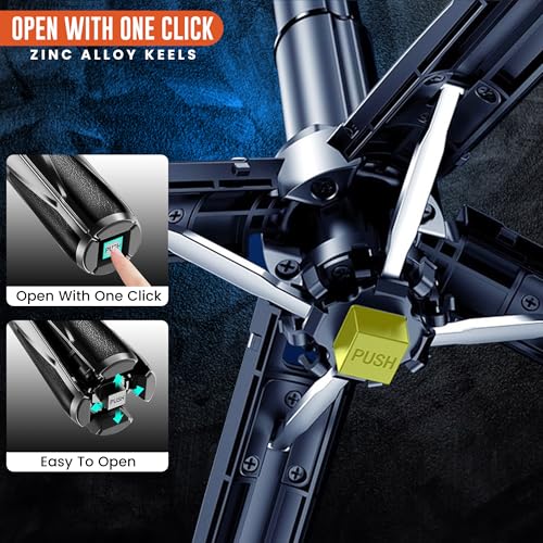 Image of WeCool 4 in 1 Mini Selfie Stick for Mobile, Tripod Stand with One-Click Auto OpenLegs, Premium Aluminum Build 5Section Telescopic Pole, 360Rotation,Rechargeable Remote, Pocket-size for Travel,Vloging