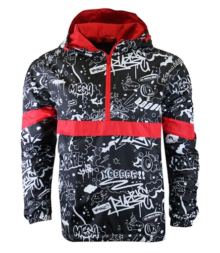 Image of Screenshotbrand Lightweight Hooded Water Resistant Windbreaker - Zip-up Fashion Map Print Rain Jacket