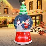 MUMTOP Inflatable Snow Globe-Christmas Inflatable Outdoor Decoration - 7.68 FT Snowglobe Inflatable Outdoor with Snowman and Santa Inside Lighted Blow Up Inflatables for Garden Yard Outside Decor