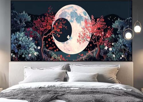 Diamond painting adulte lune grand format 60x30 cm broderie diamant complet