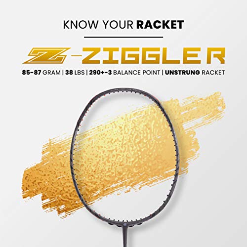 Image of Apacs Z-Ziggler (Unstrung, 38 LBS Max Tension) 6.4mm Slim Shaft | Made in Vietnam | 100% Japanese Graphite Badminton Racket with Free Full Cover | G2-4 1 /8 inches (Grey)
