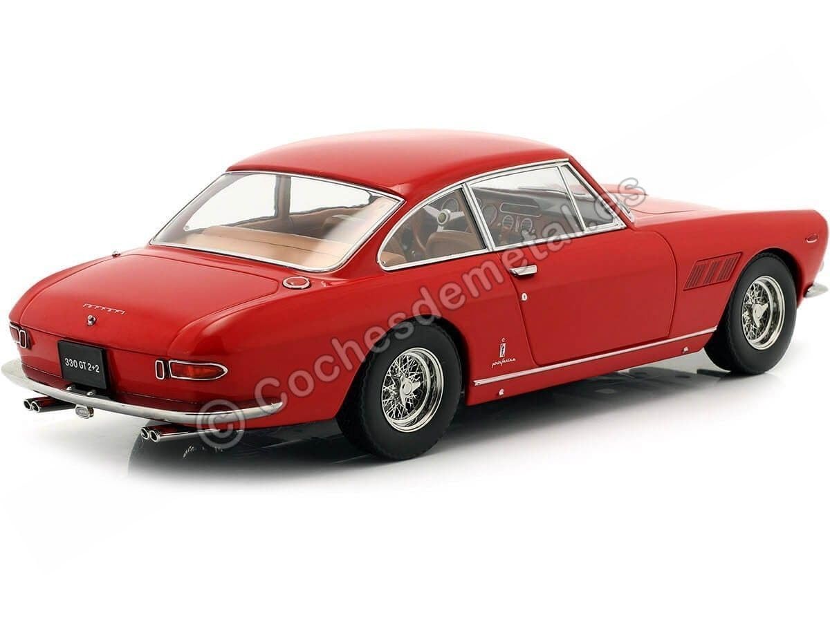 KK Scale KKDC180424 - Ferrar. 330 GT 2+2 Red 1964 with Brown Interieur - Skala 1/18 - Model kolekcjonerski