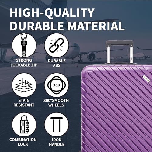 FLYMAX 29" Large Suitcase 4 Wheel Lightweight Luggage Hard Shell Travel Case Hold Check in Fits 23kg - 27kg + 3 Digit Lock Suitcase Large + Telescopic Handle 100 Litre Capacity - Image 6