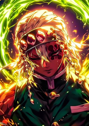 Image of NIJUKA Anime Printed Metal sheet Poster For Home And Room Decoration | For Anime Art Fans Boys And Girls (Tengen Uzui hasira)