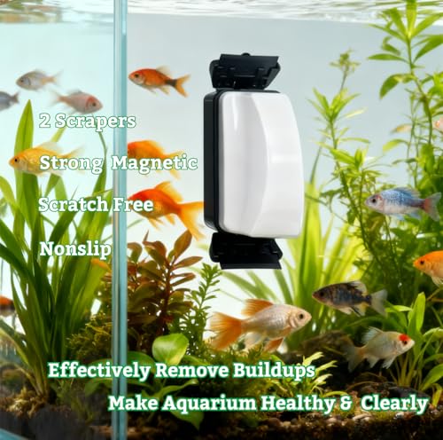 Image of Aquarium Magnetic Tank Cleaner,Tool Brush for Aquarium,Effective Clean Buildups on the Glass,2 Scrapers,Self-Floating,Scratch Free,Nonslip,Strong Magnetic,DeeKleen Fish Tank Accessories(Small)