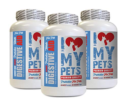 I Love My Pets Stomach Relief for Cats - PET Digestive AID - Dogs and Cats - Best PROBIOTICS - cat probiotic for Constipation - 180 Treats (3 Bottle)