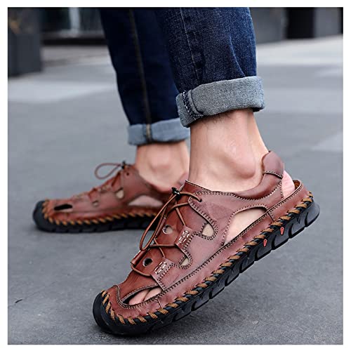 Men's Casual Sandals, Baotou Soft Beach Sandals, Adjustable Outdoor Sports Non-Slip Casual Shoes for Mountaineering (Brown 41)3