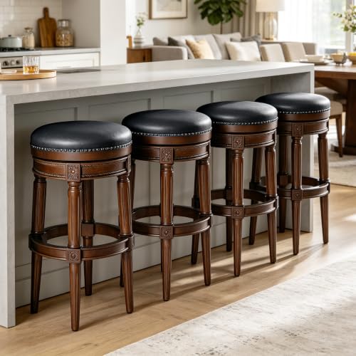 Image of DUHOME Swivel Bar Stools Set of 2, Stools with Removable Replaceable Legs