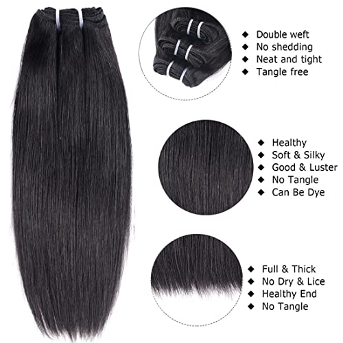 Liang Dian 18 Inch Long Straight Human Hair 4 Bundles Natural Color 12A Brazilian Virgin Hair 100% Unprocessed Straight Bundles Human Hair(18" 18" 18" 18") - Image 4