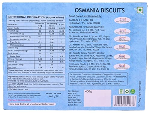 Image of Karachi Bakery Osmania Biscuits, 400g (Pack of 2)