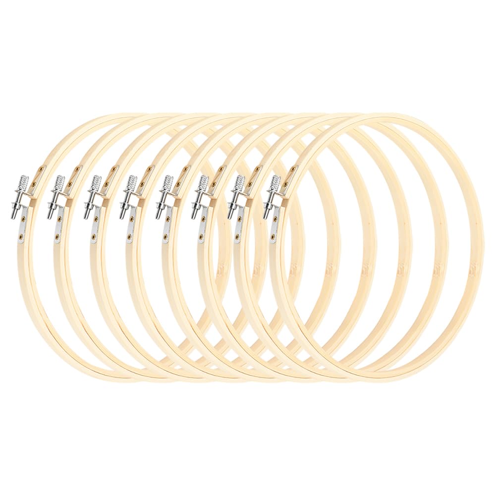 Cercles à Broder En Bois - Lot 8 à 40 Cm - Pour Point De Croix Et Broderie Manuelle - Déco Murale