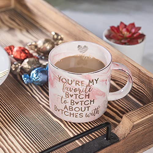 Best-Friend-Christmas-Gifts-for-Women-Funny-Birthday-Friendship-Gift-for-Bestfriend-Besties-BFF-Sister-Boss-Woman-Big-Sis-Sorority-Mom-Youre-My-Favorite-Pink-Mug-115oz-Coffee-Tea-Cup