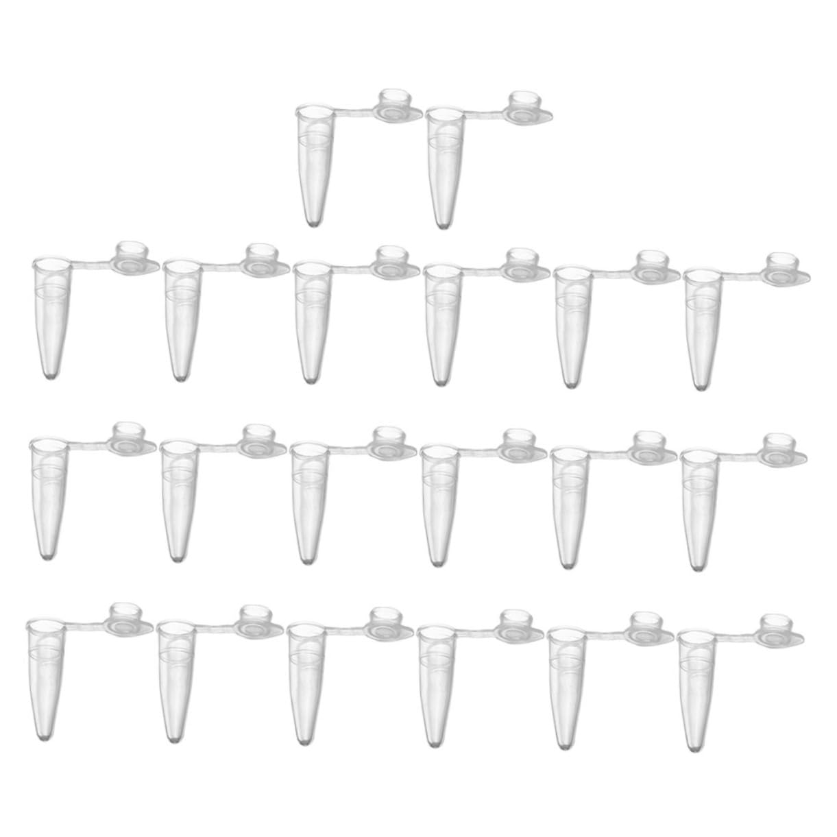 SOLUSTRE 2000 Count 0.2ml Plastic Centrifuge Vials Microcentrifuge Tubes Hinged Lid for Easy Access