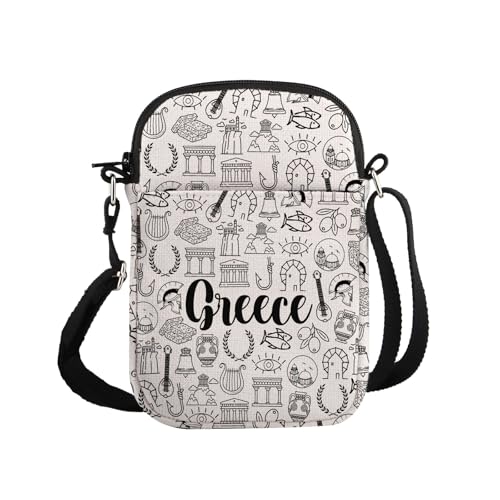 G2TUP Greece Trip Gift Greece Crossbody Bag Greek Culture Travel Bag Mediterranean Explorers Gift