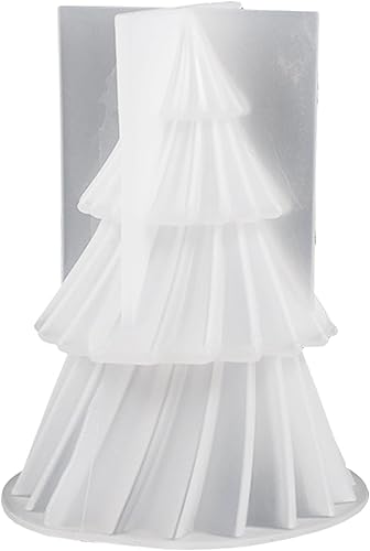 Molde de vela para árbol de Navidad, molde de vela de silicona, molde de resina de grado alimenticio, arte de Navidad, resistente al calor,