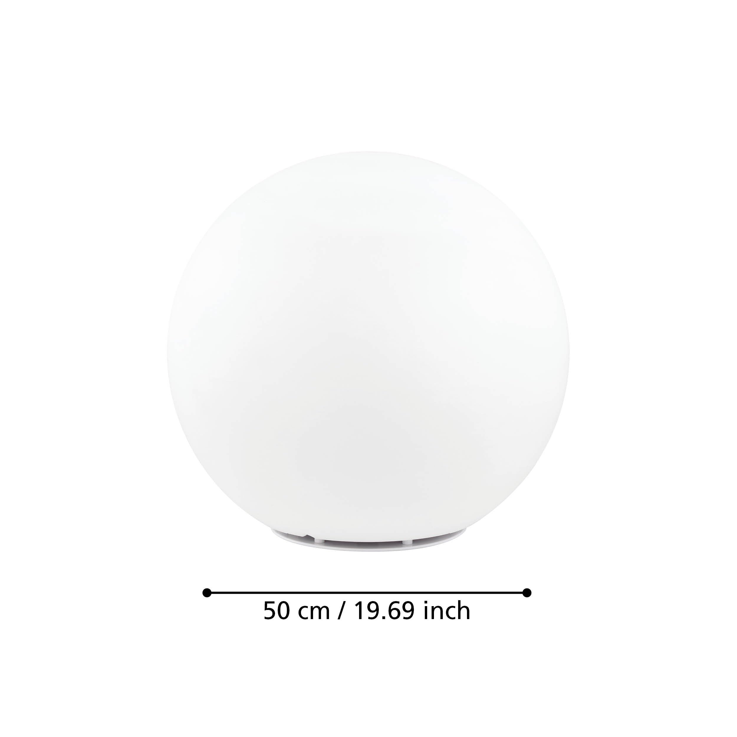 Eglo Monterolo - Sfera da giardino, 1 luce, lampada da terra, in plastica, colore: bianco, attacco E27, diametro: 50 cm, IP65