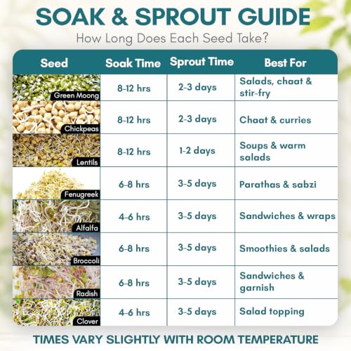 Image of GO STORE Sprout Maker Jar 1100 ml | Seed Sprouting Jar with Mesh Drain Lid & Stand | Sprouts Maker for Moong, Chana, Methi, Lentils, Beans & Seeds