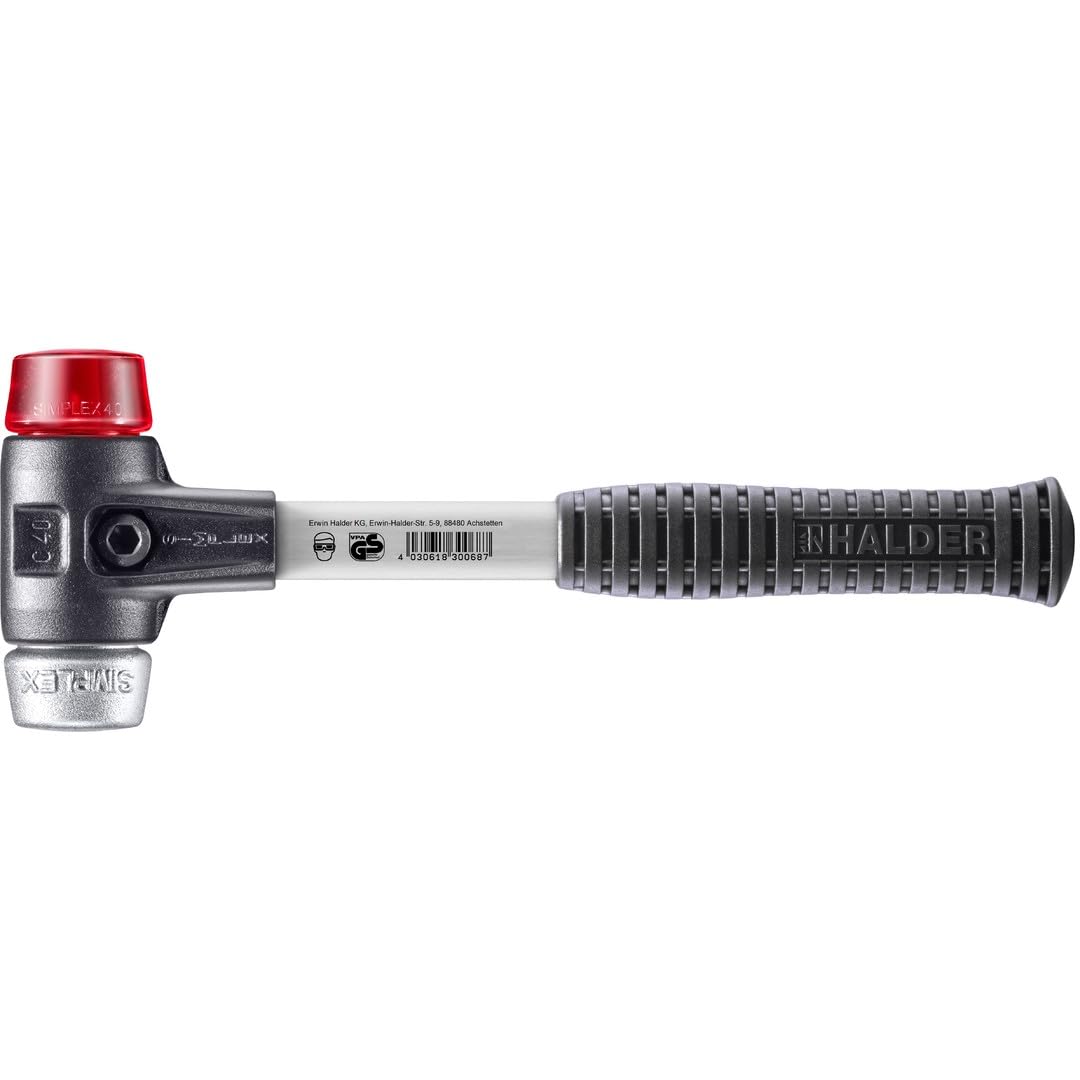 Halder 3769040 plastica/metallo morbido con manico in fibra, multicolore, 40 mm