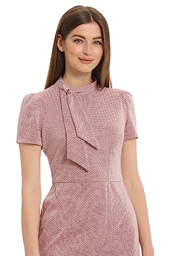 Maggy London Women's Midi Short Sleeve Sheath with Neck Tie Career Office Work Wear2