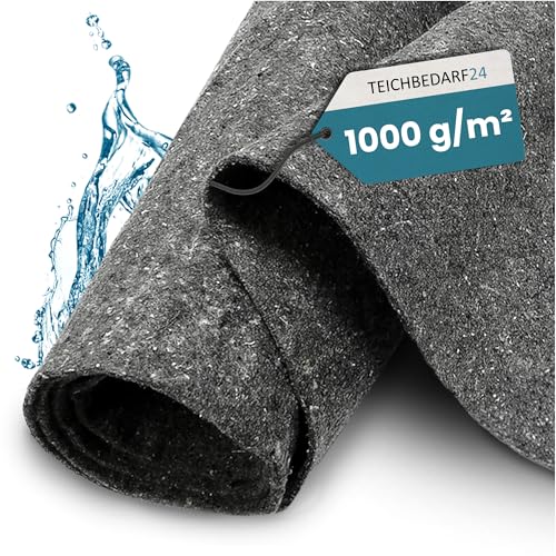 TeichVision – Teichvlies 1000g / Vlies für Teich & Pool 10m x 2m / Schutzvlies als Poolunterlage/Bodenvlies Pool in grau